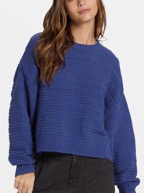 Blue Billabong Cropped Sweater